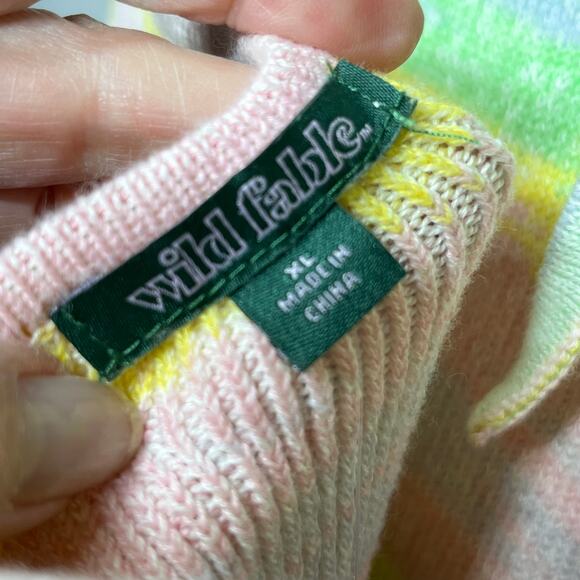 Wild Fable NWT Dress Pastel Rainbow Striped Knit Halter Summer Vacation Beach XL - Picture 6 of 9